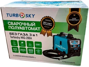 Сварочный полуавтомат Turbosky MIG-200А без газа 3 в 1 инвертор MIG-MAG/ММА/TIG 7.0кВт - купить недорого с доставкой в интернет-магазине