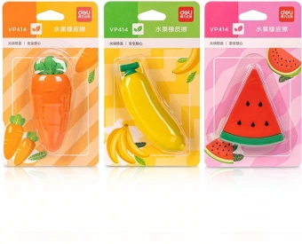 Ластик Deli VP414wat VP414PINK арбуз 54x23x16мм розовый блистер с европодвесом - купить недорого с доставкой в интернет-магазине