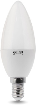 Лампа светодиодная Gauss 8Вт цок.:E14 свеча 220B 3000K св.свеч.бел.теп. C37 (упак.:1шт) (33118) - купить недорого с доставкой в интернет-магазине