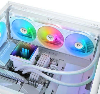 Система водяного охлаждения Thermaltake TH360 V3 Snow ARGB Soc-AM5/AM4/1200/1700/1851 белый 4-pin 37.8dB Al Ret (CL-W468-PL12SW-A) - купить недорого с доставкой в интернет-магазине