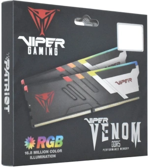 Память DDR5 2x32GB 6000MHz Patriot PVVR564G600C30K Viper Venom RGB RTL Gaming PC5-48000 CL30 DIMM 288-pin 1.45В kit с радиатором Ret - цена, купить или заказать с доставкой в интернет-магазине Память DDR5 2x32GB 6000MHz Patriot PVVR564G600C30K Viper Venom RGB RTL Gaming PC5-48000 CL30 DIMM 288-pin 1.45В kit с радиатором Ret - купить недорого с доставкой в интернет-магазине