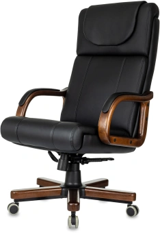Кресло руководителя Бюрократ T-9933Walnut черный экокожа крестов. металл/дерево - купить недорого с доставкой в интернет-магазине