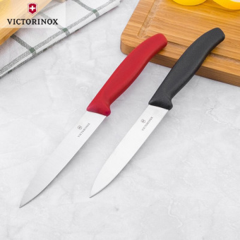 Нож кухонный Victorinox Swiss Classic (6.7703) стальной для чистки овощей и фруктов лезв.100мм прямая заточка черный - купить недорого с доставкой в интернет-магазине
