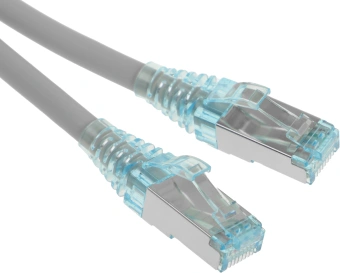Патч-корд Hyperline PC-LPM-STP-RJ45-RJ45-C6-5M-LSZH-GY U/FTP RJ-45 вил.-вилка RJ-45 кат.6 5м серый LSZH 26AWG - купить недорого с доставкой в интернет-магазине