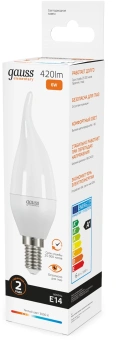Лампа светодиодная Gauss Elementary 6Вт цок.:E14 свеча 220B св.свеч.бел.теп. (упак.:10шт) (34116) - купить недорого с доставкой в интернет-магазине
