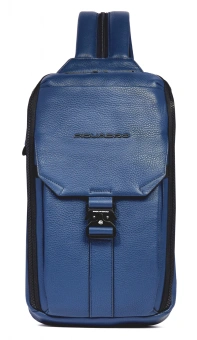 Рюкзак слинг мужской Piquadro Than CA6616S135/BLU синий кожа - купить недорого с доставкой в интернет-магазине