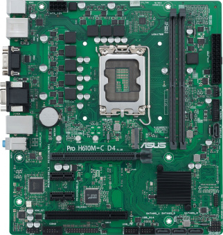 Материнская плата Asus PRO H610M-C D4-CSM Soc-1700 Intel H610 2xDDR4 mATX AC`97 8ch(7.1) GbLAN+VGA+HDMI+DP - купить недорого с доставкой в интернет-магазине