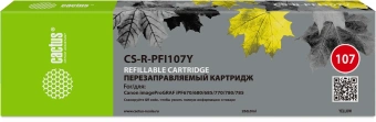 Картридж перезаправляемый струйный Cactus CS-R-PFI107Y желтый (260мл) для Canon imageProGRAF iPF670/680/685/770/780/785 без чипа - купить недорого с доставкой в интернет-магазине