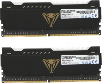 Память DDR4 2x16GB 3600MHz Patriot PVSR432G360C0K Viper Steel RGB RTL Gaming PC4-28800 CL20 DIMM 288-pin 1.35В dual rank с радиатором Ret - купить недорого с доставкой в интернет-магазине