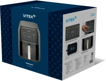 Аэрогриль Vitek VT-AF8001 8л 1700Вт темно-серый/черный - купить недорого с доставкой в интернет-магазине