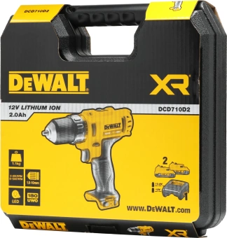 Дрель-шуруповерт DeWalt DCD710D2-QW 180Вт аккум. патрон:быстрозажимной (кейс в комплекте) - купить недорого с доставкой в интернет-магазине