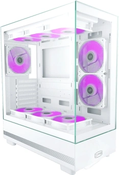 Корпус PcCooler C3Q500 белый без БП ATX 9x120mm 2x140mm 1xUSB3.0 audio bott PSU - купить недорого с доставкой в интернет-магазине
