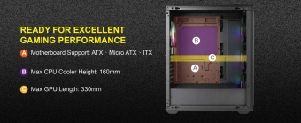 Корпус Azza Forest черный без БП ATX 4x120mm 4x140mm 2xUSB3.0 audio bott PSU - купить недорого с доставкой в интернет-магазине