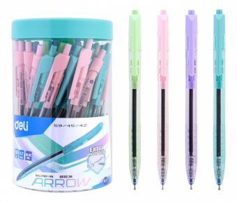 Ручка шариков. автоматическая Deli Arrow EQ03236-1 прозрачный/ассорти d=0.7мм син. черн. (1шт) ассорти - купить недорого с доставкой в интернет-магазине