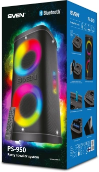 Колонка порт. Sven АС PS-950 черный 160W Mono BT/3.5Jack 8800mAh (SV-022396) - купить недорого с доставкой в интернет-магазине