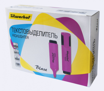 Текстовыделитель Silwerhof Blaze 108036-08 скошенный пиш. наконечник 1-5мм розовый картон - купить недорого с доставкой в интернет-магазине