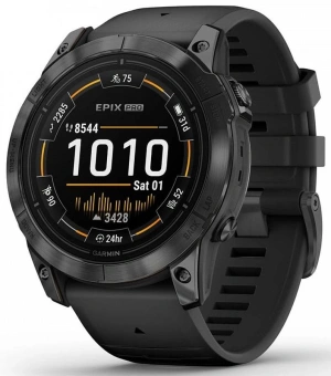 Смарт-часы Garmin Epix Pro gen.2 51мм 1.4" AMOLED корп.серый рем.черный (010-02804-21) - купить недорого с доставкой в интернет-магазине