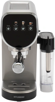 Кофеварка рожковая Hyundai HEM-4307 1350Вт серебристый - купить недорого с доставкой в интернет-магазине