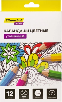 Карандаши цв. Silwerhof Create Jumbo 6мм шестигран. дерево ассорти 12цв. коробка/европод. - купить недорого с доставкой в интернет-магазине