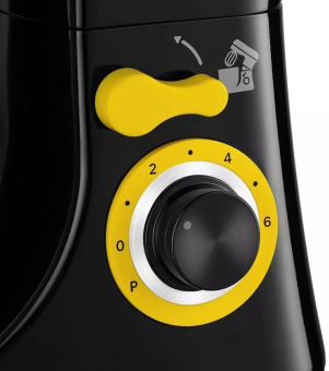 Миксер планетарный Kitfort КТ-3421 1400Вт черный/желтый - купить недорого с доставкой в интернет-магазине