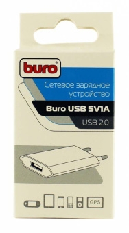 Сетевое зар./устр. Buro TJ-164b 5W 1A USB универсальное черный - купить недорого с доставкой в интернет-магазине