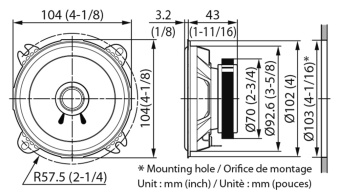 Колонки автомобильные Kenwood KFC-S1056 (без решетки) 220Вт 88дБ 4Ом 10см (4дюйм) (ком.:2кол.) широкополосные однополосные - купить недорого с доставкой в интернет-магазине
