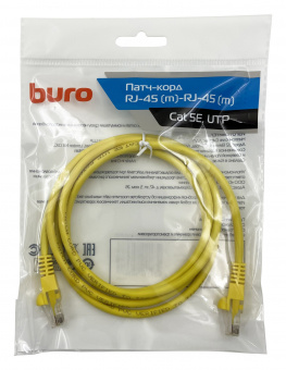 Патч-корд Buro UTP 4 пары cat5E CCA molded 1.5м желтый RJ-45 (m)-RJ-45 (m) - купить недорого с доставкой в интернет-магазине