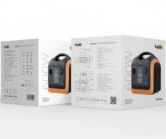 Электростанция портативная TopON TOP-X600 186000mAh 10A QC3.0/PD3.0 3xUSB черный/оранжевый (103257) - купить недорого с доставкой в интернет-магазине