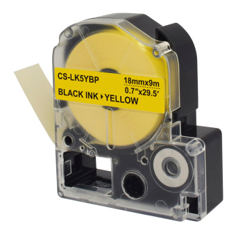 Картридж ленточный Cactus CS-LK5YBP LK-5YBP черный на желтом 18x9 для Epson LW400/LW700/LW600P/LW1000P/K400/Z700/Z900 - купить недорого с доставкой в интернет-магазине