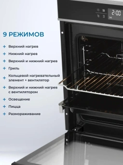 Духовой шкаф Электрический Zugel ZOE601X нержавеющая сталь/черный - купить недорого с доставкой в интернет-магазине