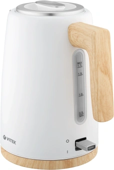 Чайник электрический Vitek VT-1154 1.7л. 2200Вт белый/дерево корпус: металл/пластик - купить недорого с доставкой в интернет-магазине