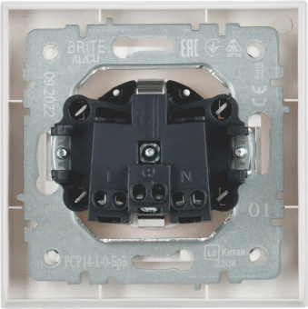 Розетка силов. IEK Brite РСР14-1-0-БрБ BR-R14-16-K01-F одинар. скрыт. зазем. штор. IP20 белый (упак.:1шт) - купить недорого с доставкой в интернет-магазине