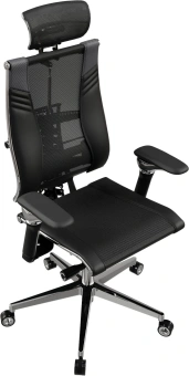 Кресло руководителя эргономичное Метта Yoga Spine Triumph B2 (Черный CC.50.15.13A) черный сиденье черный сет./экокожа с подголов. крестов.5-луч. металл хром - купить недорого с доставкой в интернет-магазине