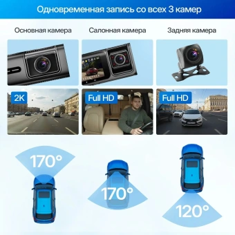 Видеорегистратор TrendVision Phantom 3CH GPS черный 1440x2560 1440p 170гр. SA230D - купить недорого с доставкой в интернет-магазине