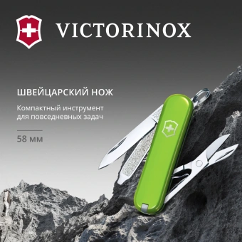 Нож перочинный Victorinox Classic SD Smashed Avocado (0.6223.43G) 58мм 7функц. подар.коробка - купить недорого с доставкой в интернет-магазине