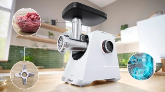 Мясорубка Bosch MFWS609W 2100Вт белый/черный - купить недорого с доставкой в интернет-магазине