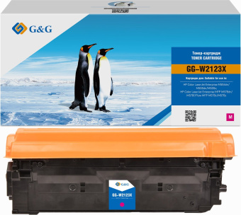 Картридж лазерный G&G 212X GG-W2123X пурпурный (10000стр.) для HP Color LJ M554/M555/578 Enterprise - купить недорого с доставкой в интернет-магазине