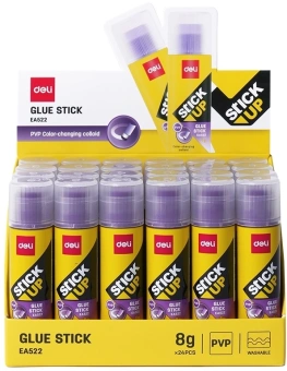 Клей-карандаш Deli EA522 8гр корп.фиолетовый ПВП дисплей картонный - купить недорого с доставкой в интернет-магазине