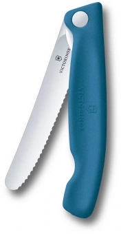 Нож кухонный Victorinox Swiss Classic 6.7832.FC1 стальной столовый лезв.110мм серрейт. заточка синий карт.коробка - купить недорого с доставкой в интернет-магазине