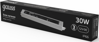 Блок питания Gauss 202023030 пониж. для лен.светод. черный/серый - купить недорого с доставкой в интернет-магазине