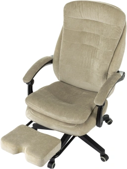 Кресло руководителя Бюрократ T-9950MSG-F Fabric песочный Light-21 крестов. пластик подст.для ног - купить недорого с доставкой в интернет-магазине