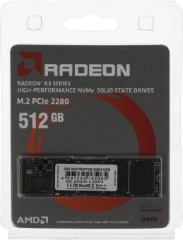 Накопитель SSD AMD PCIe 3.0 x4 512GB R3MP30512G8 Radeon M.2 2280 - купить недорого с доставкой в интернет-магазине