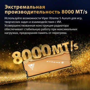 Память DDR5 2x16GB 6400MHz Patriot VXA532G6432K Viper Xtreme 5 RTL Gaming PC5-51200 CL32 DIMM 288-pin 1.4В с радиатором Ret - купить недорого с доставкой в интернет-магазине