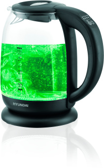 Чайник электрический Hyundai HYK-S3809 1.7л. 2200Вт черный корпус: стекло/пластик - купить недорого с доставкой в интернет-магазине