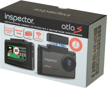 Видеорегистратор с радар-детектором Inspector AtlaS GPS ГЛОНАСС черный - купить недорого с доставкой в интернет-магазине