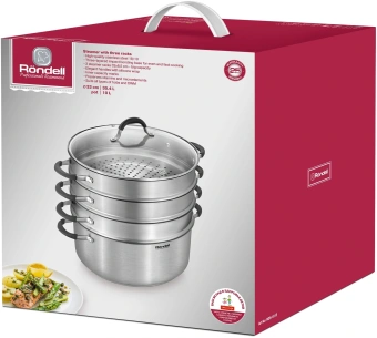 Кастрюля-пароварка Rondell RDS-1815 30.4л. d=32см (с крышкой) стальной - купить недорого с доставкой в интернет-магазине