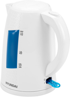 Чайник электрический Hyundai HYK-P2407 1.7л. 2200Вт белый/голубой корпус: пластик - купить недорого с доставкой в интернет-магазине