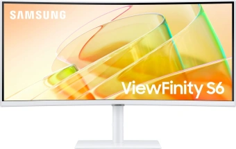 Монитор Samsung 34" ViewFinity S6 S34C650TAUXEN белый VA LED 5ms 21:9 HDMI M/M полуматовая HAS Piv 350cd 178гр/178гр 3440x1440 100Hz FreeSync DP Ultra WQHD USB 8.1кг - купить недорого с доставкой в интернет-магазине