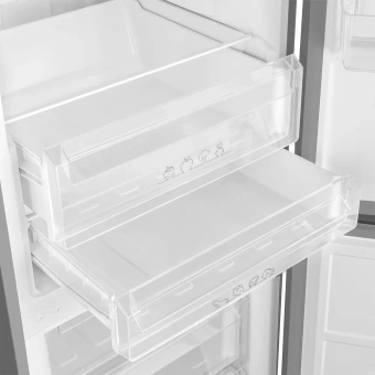 Холодильник Weissgauff WRK 185 Total NoFrost Inverter Inox 2-хкамерн. нержавеющая сталь инвертер - купить недорого с доставкой в интернет-магазине