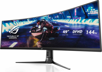 Монитор Asus 49" ROG Strix XG49VQ черный VA LED 32:9 HDMI M/M матовая HAS Piv 450cd 3840x1080 144Hz FreeSync 2 DP FHD USB 12.2кг - купить недорого с доставкой в интернет-магазине
